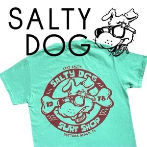 Salty Dog Surf Shop Daytona Beach Garment Dyed Short Sleeve Screen Print T-Shirt